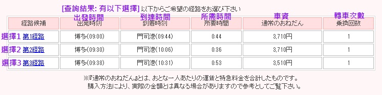 JR九州鐵路車費/時間查詢-圖二